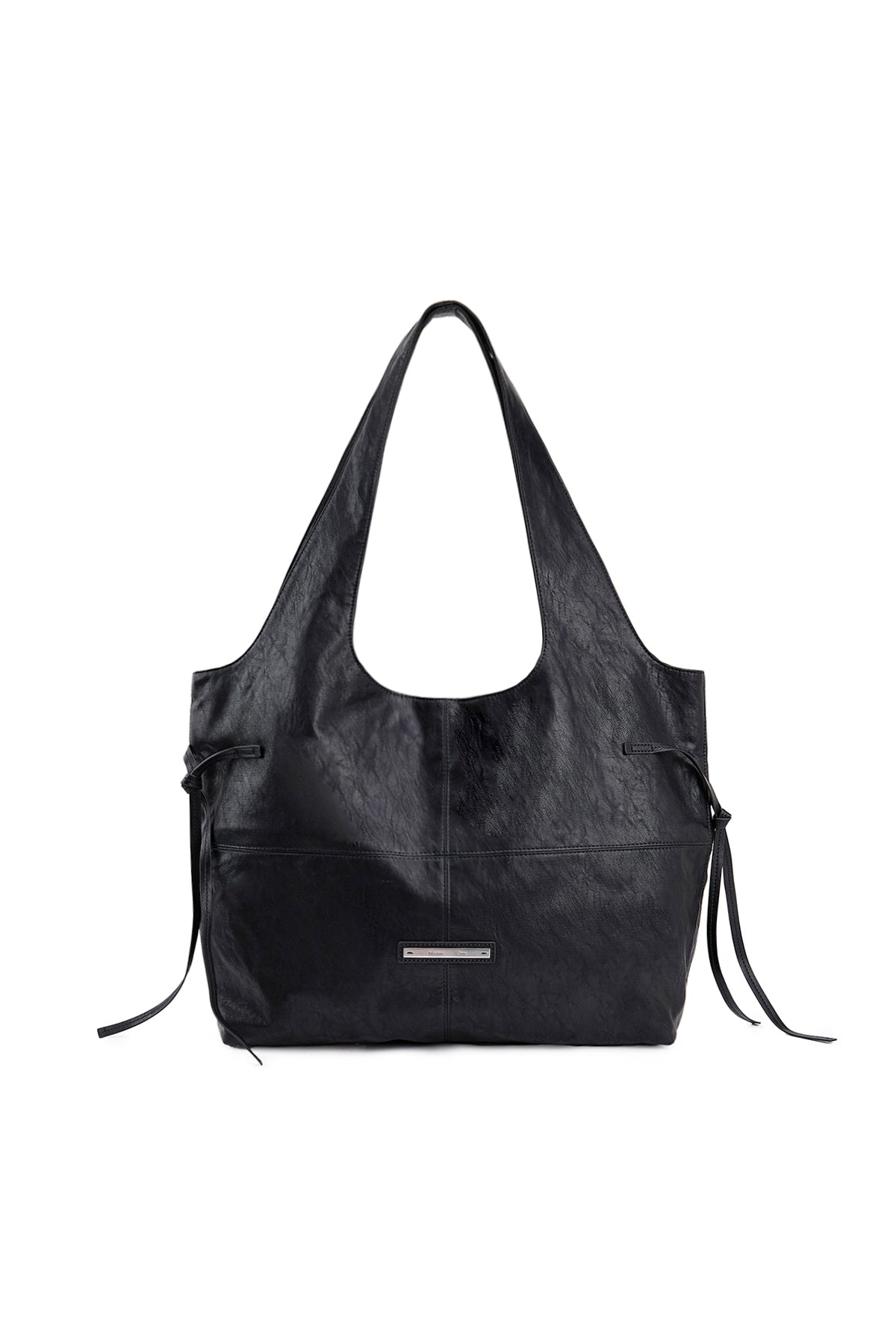 Túi Thời Trang Nữ Matin Kim Side String Leather Big Shoulder Bag - Black