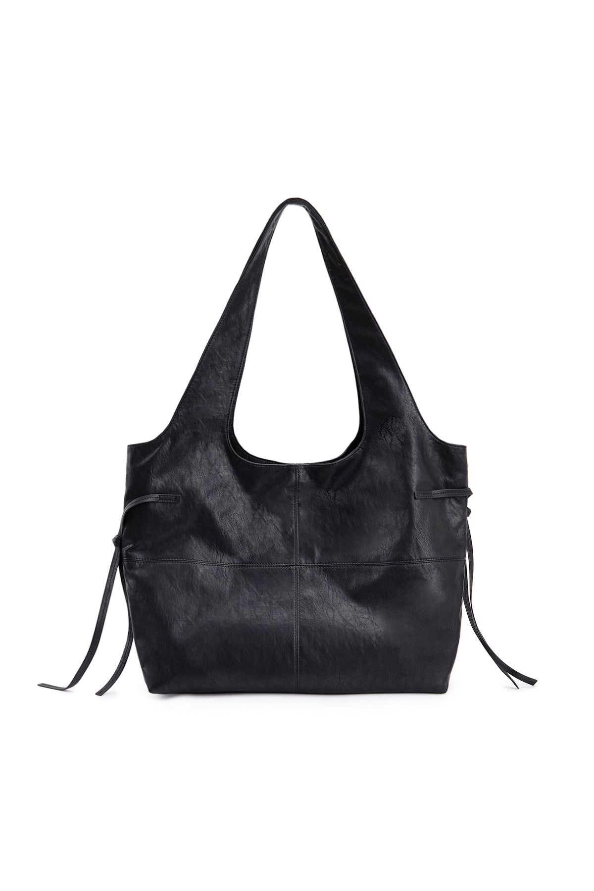 Túi Thời Trang Nữ Matin Kim Side String Leather Big Shoulder Bag - Black
