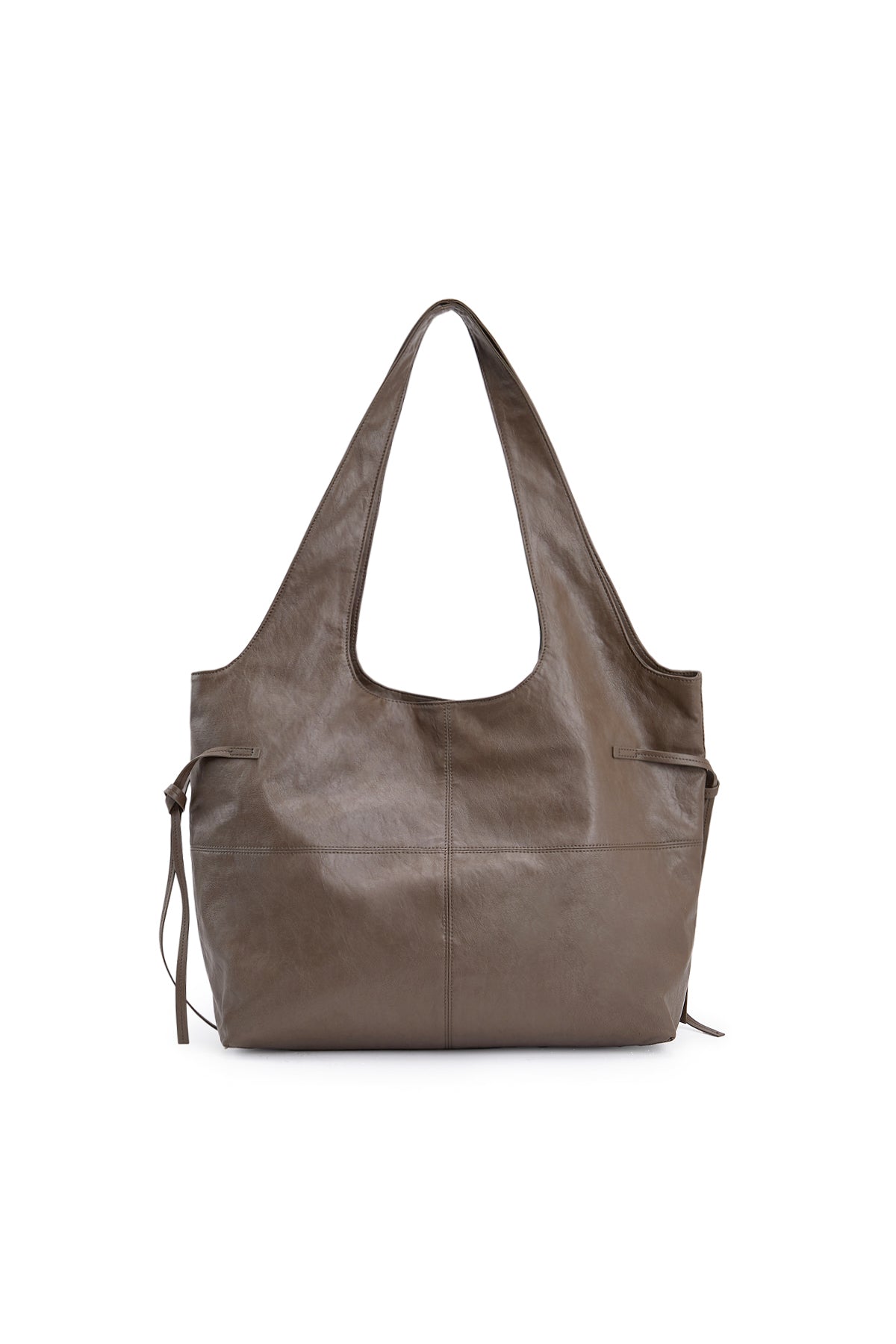 Túi Thời Trang Nữ Matin Kim Side String Leather Big Shoulder Bag - Brown
