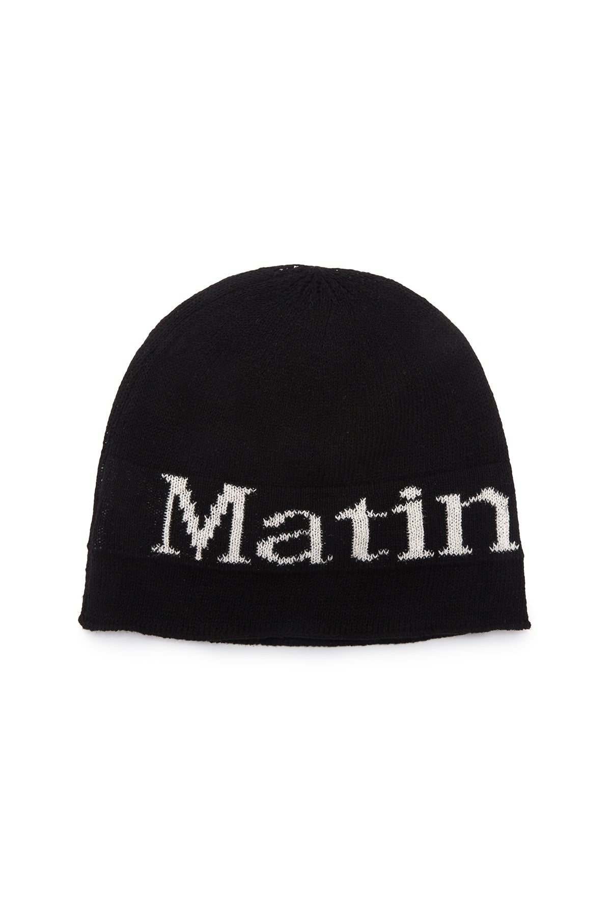 Nón beanie unisex màu đen có logo Matin Kim ở mặt trước, dáng regular, freesize