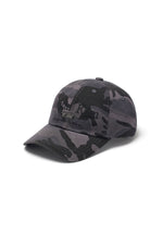 Mũ bóng chày unisex màu charcoal họa tiết rằn ri, logo Matin Kim ở mặt trước, vành cong, khóa strapback điều chỉnh được