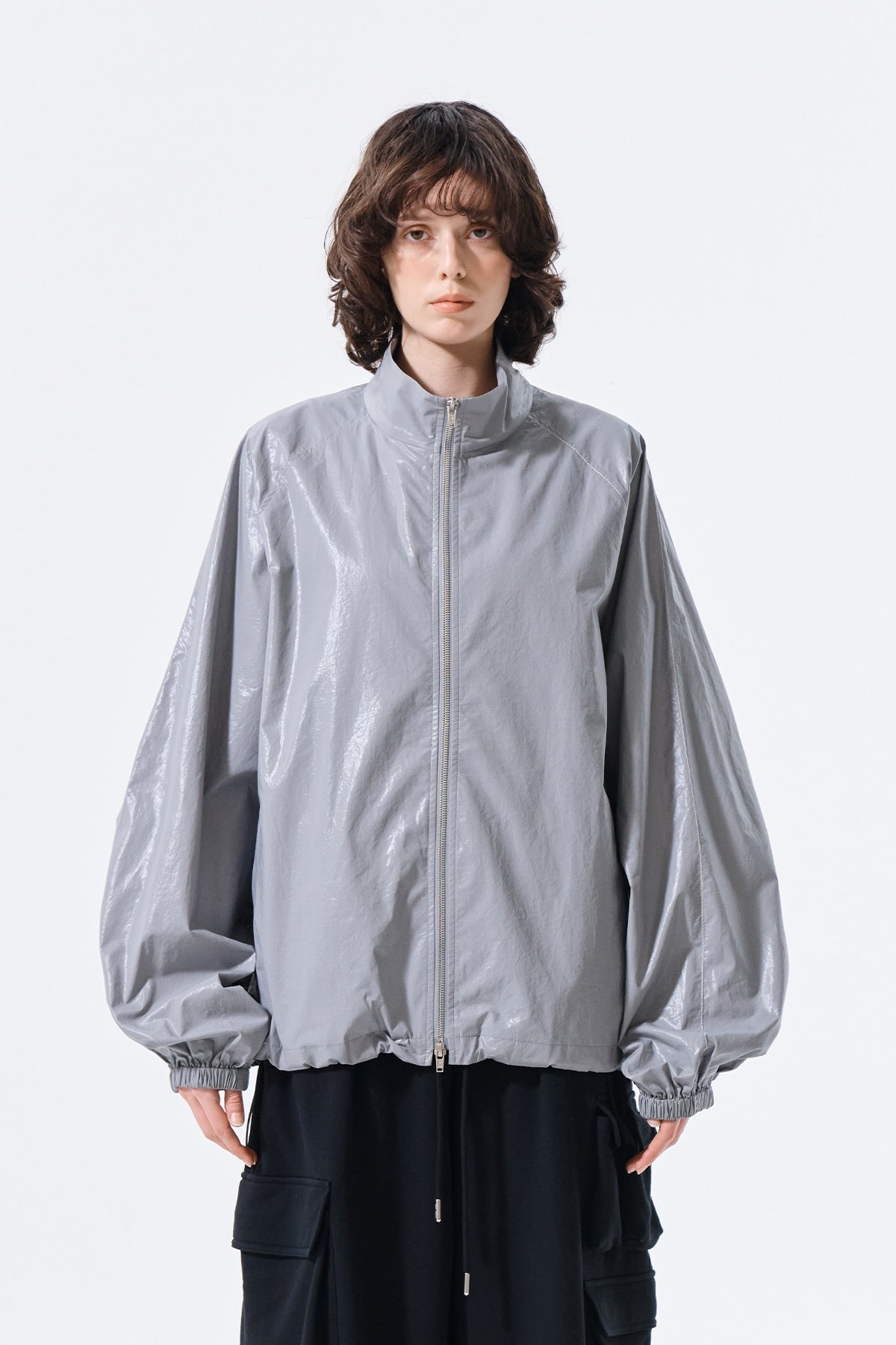 Áo Khoác Thời Trang Nữ Matin Kim Logo Coating Jumper - Dark Grey