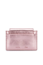 Phụ kiện ví unisex Matin Kim Accordion Wallet màu Indianpink, dáng định hình, bề mặt ánh kim và tem logo kim loại