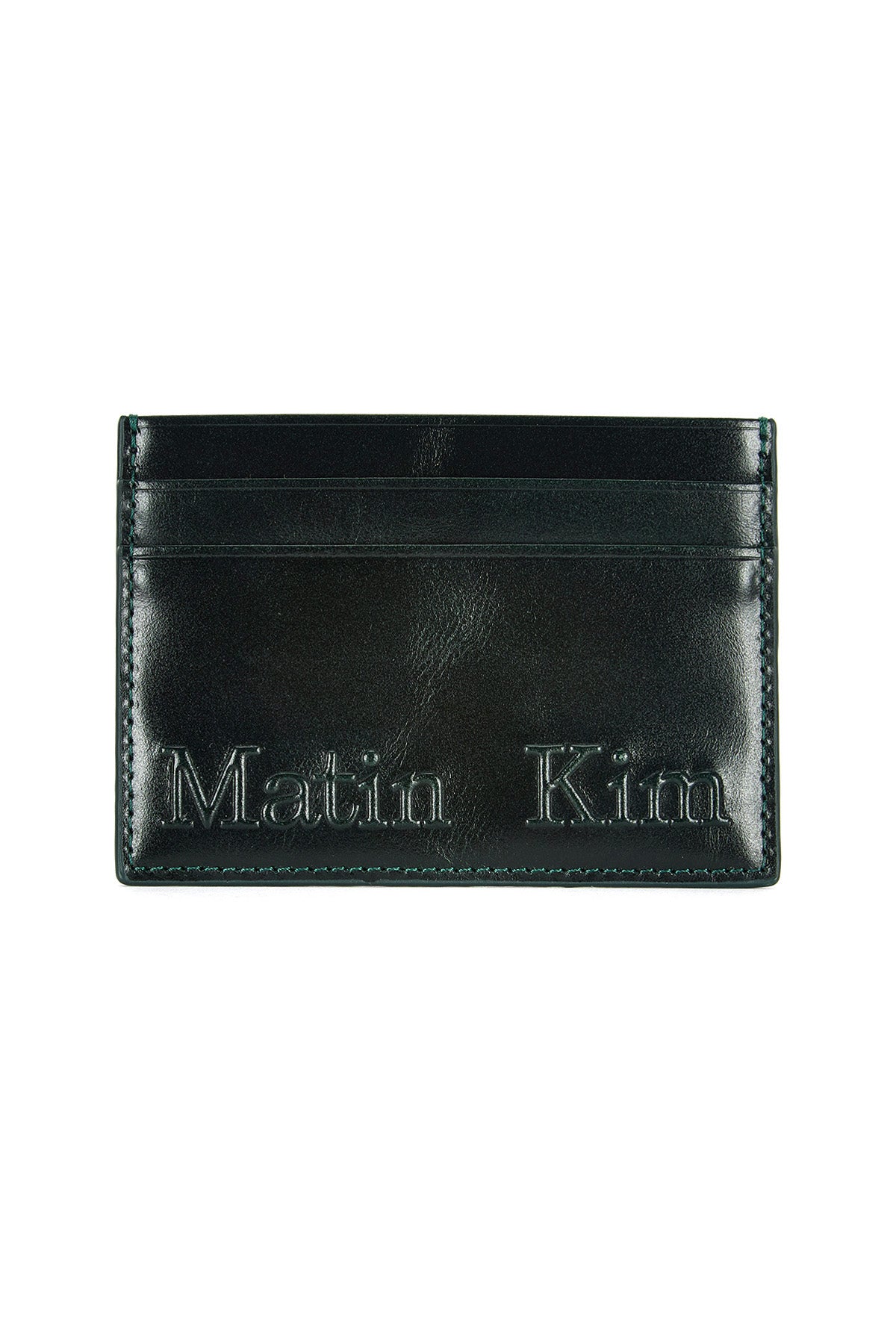 Ví Đựng Thẻ Thời Trang Unisex Matin Kim Embossed Logo Card Wallet - Dark Green