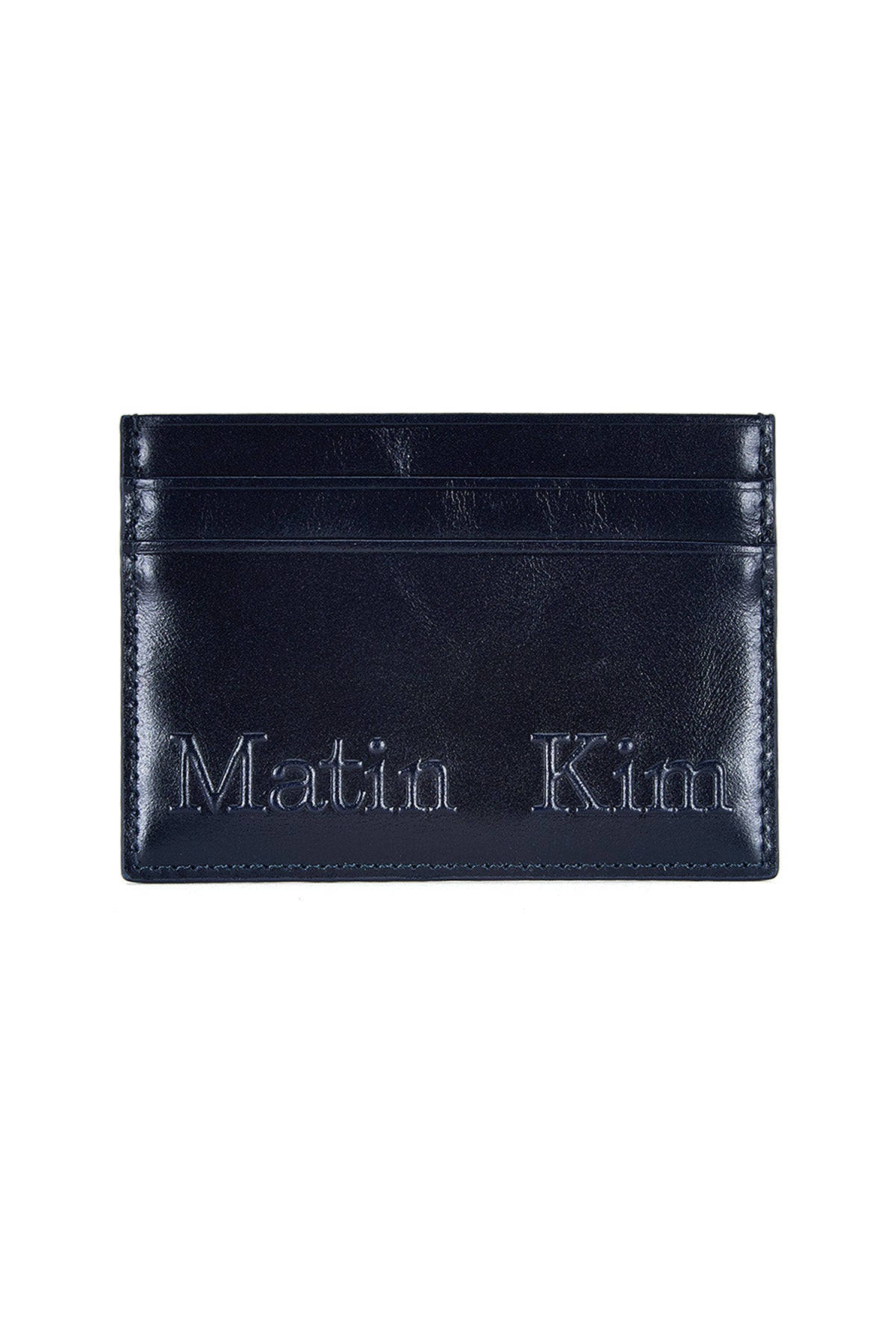 Ví Đựng Thẻ Thời Trang Unisex Matin Kim Embossed Logo Card Wallet - Navy