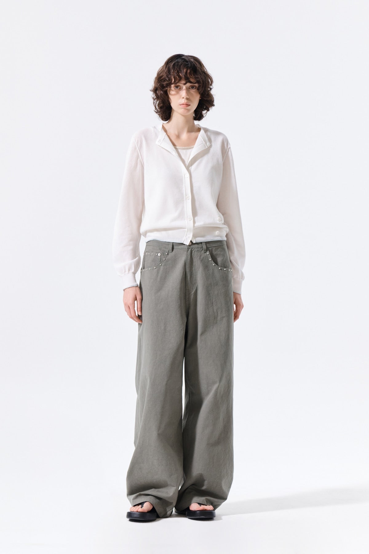 Áo Thời Trang Nữ Matin Kim Back Logo Sheer Cardigan For Women - White