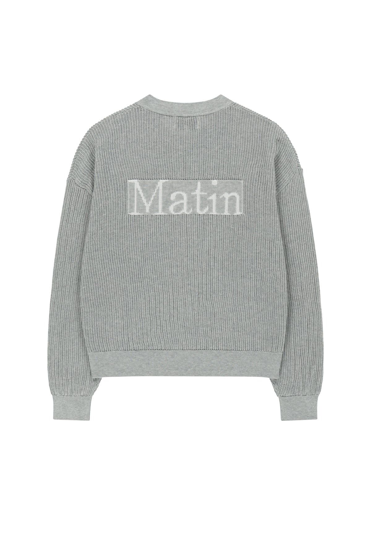 Áo len unisex với thiết kế dệt kim và logo Matin Kim nổi bật.
