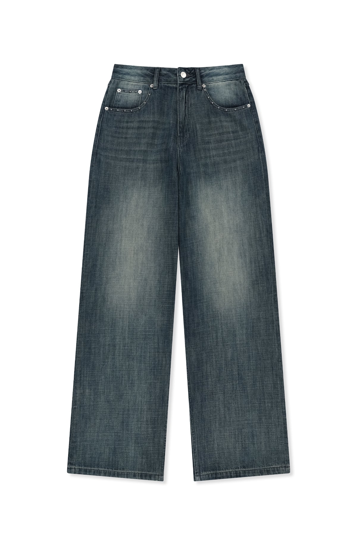 Quần denim nữ có thiết kế sờn rách, ống rộng và thoáng khí, lý tưởng cho phong cách năng động.