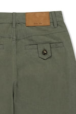 Quần denim nữ baggy khaki với cạp cao và 5 túi tiện lợi.