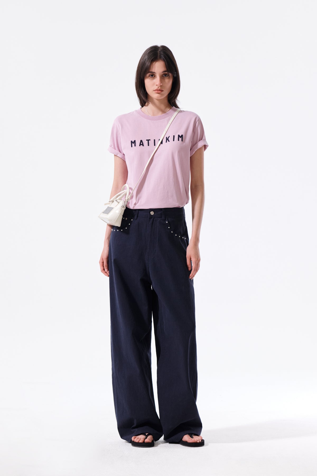 Quần Thời Trang Nữ Matin Kim Stud Point Color Denim Pants - Navy