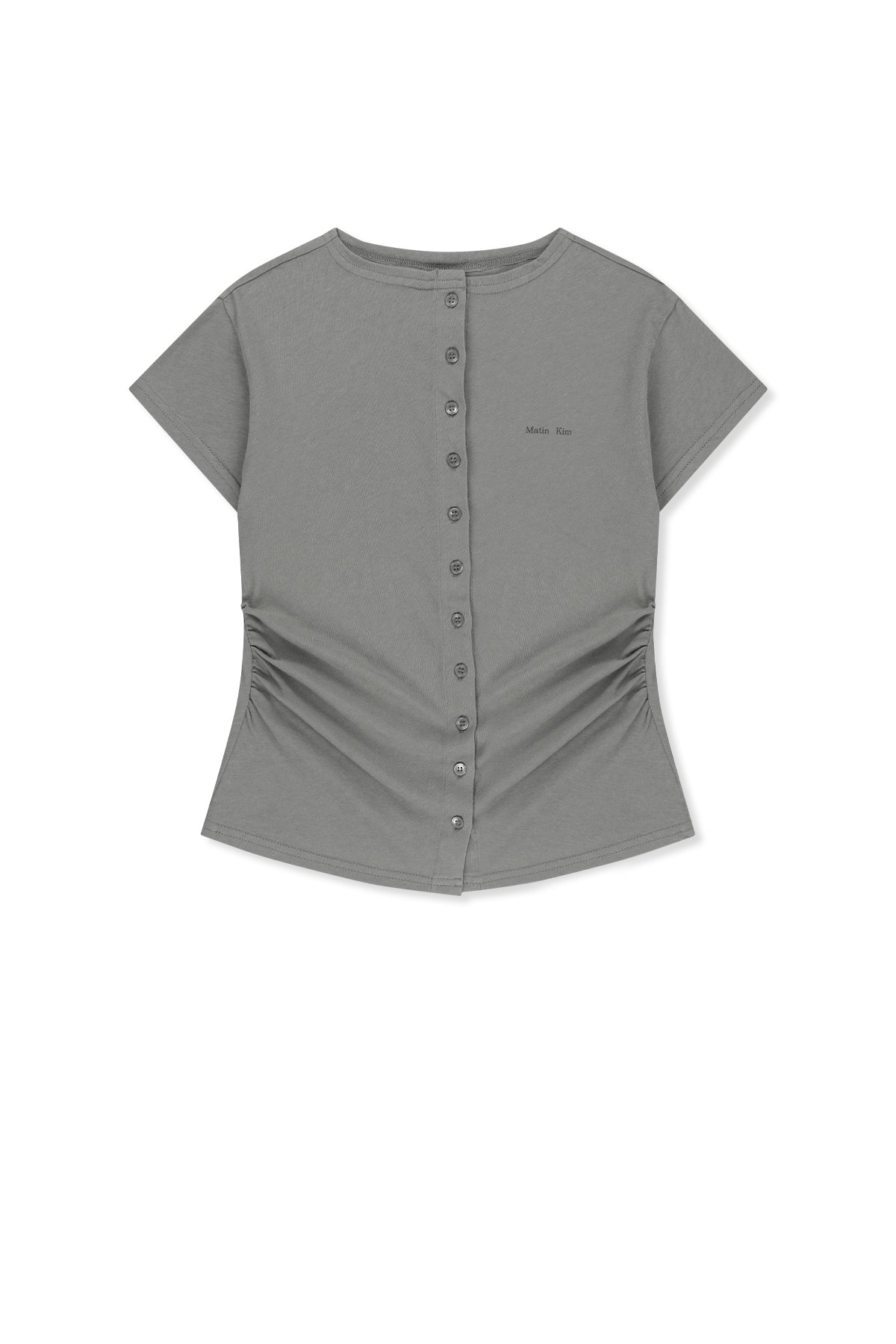 Áo blouse nữ với chi tiết nhún rút và cổ chữ V, thiết kế tay ráp, phù hợp với phong cách hiện đại.