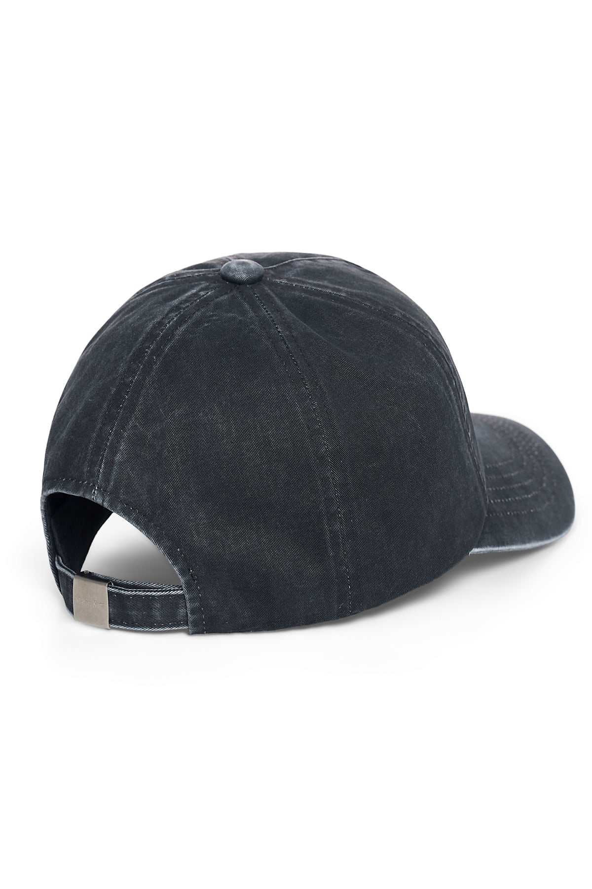 Nón bóng chày unisex màu charcoal, vành cong, logo Matin Kim thêu ở mảng trước, dây strapback phía sau.