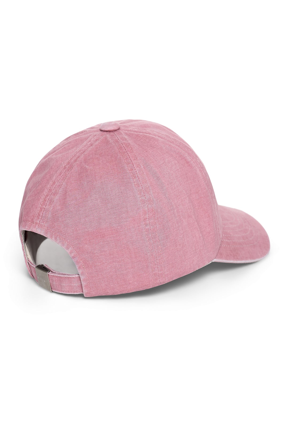 Nón bóng chày unisex màu hồng, vành cong, logo Matin Kim thêu ở mặt trước, dây strapback điều chỉnh được.