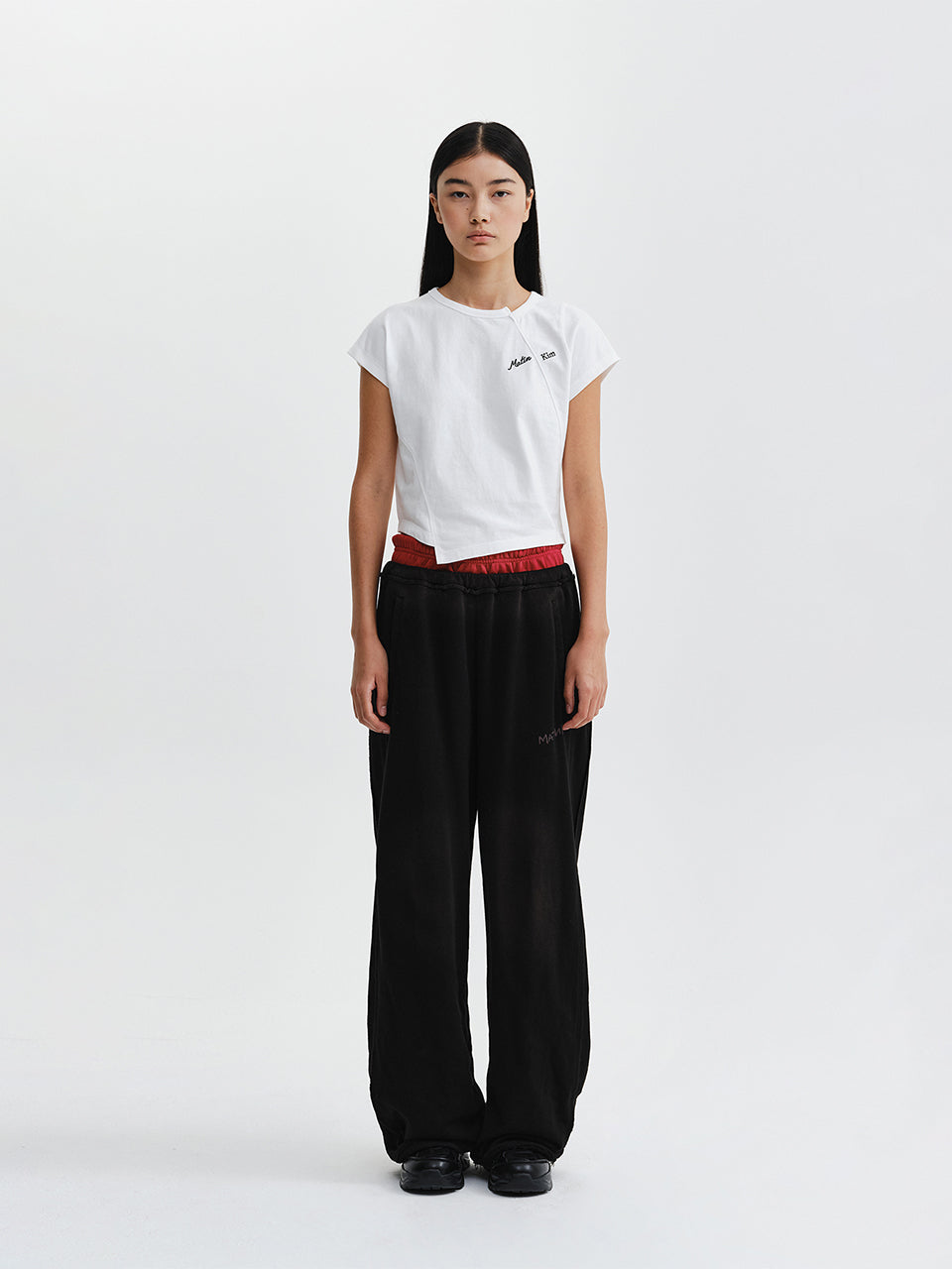 Quần Thời Trang Unisex Matin Kim Vintage Washed Color Contrast Sweatpants - Black