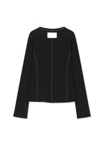 Áo blouse nữ cotton tay dài, cổ chữ V, phom slim fit dài đến eo, có móc cài ở eo.