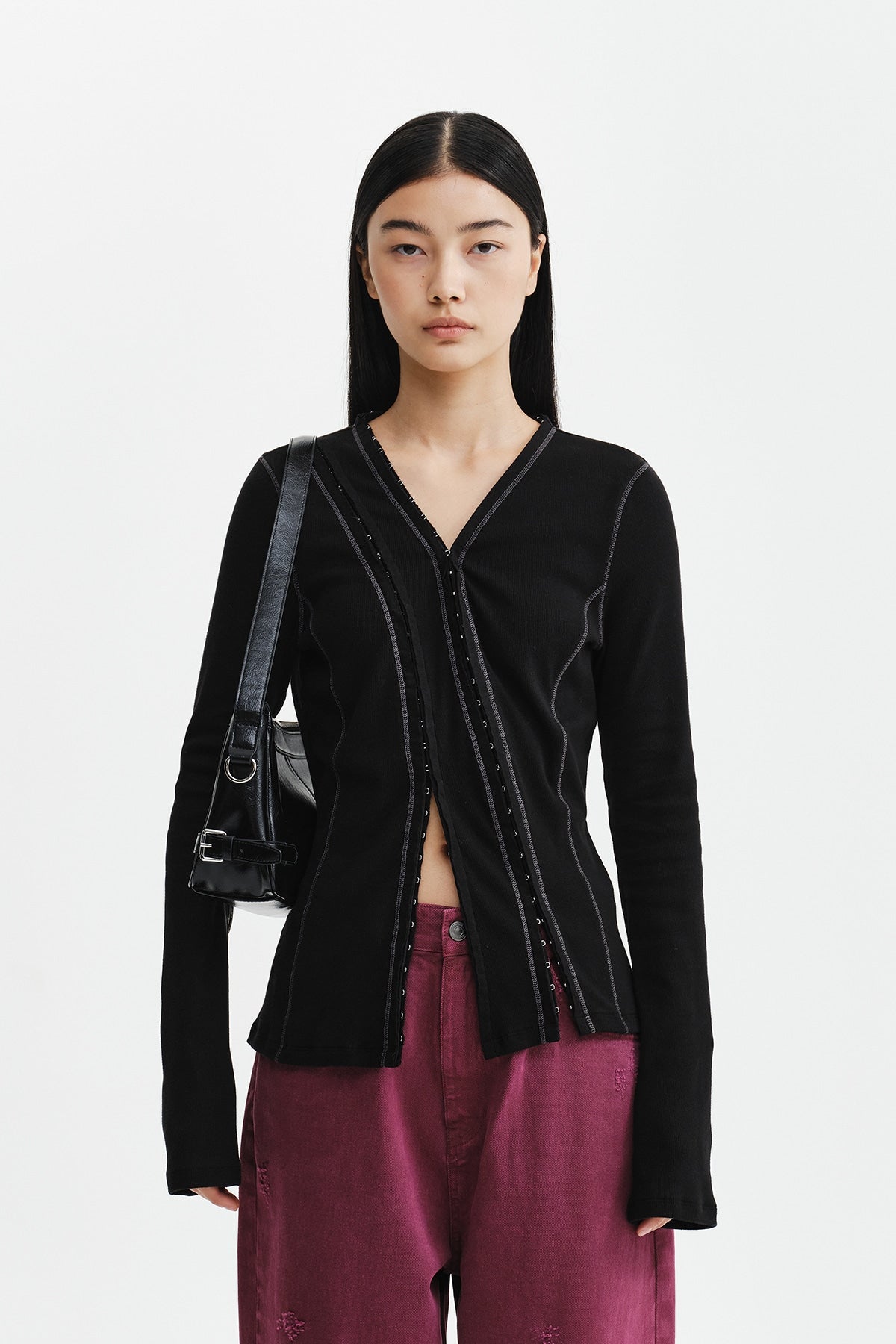Áo Thời Trang Nữ Matin Kim Multi Styling Hook Detail - Black