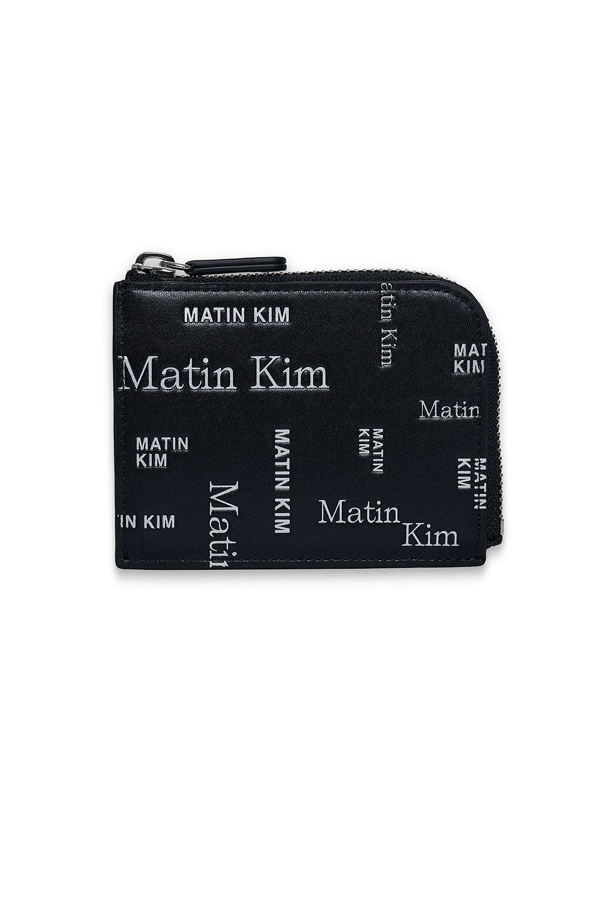Ví Thời Trang Unisex Matin Kim Matin All-Over Logo Half Round Zip Wallet - Black