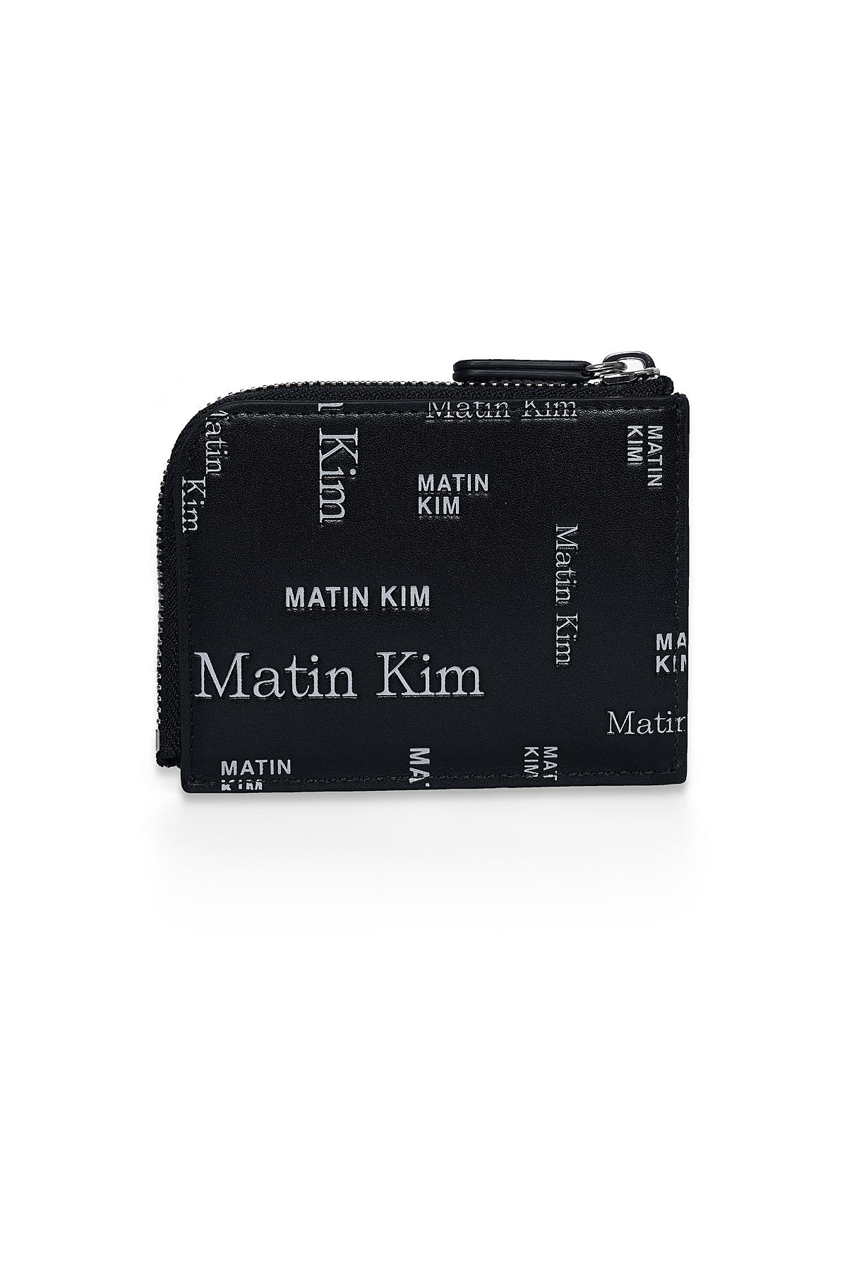 Ví Thời Trang Unisex Matin Kim Matin All-Over Logo Half Round Zip Wallet - Black