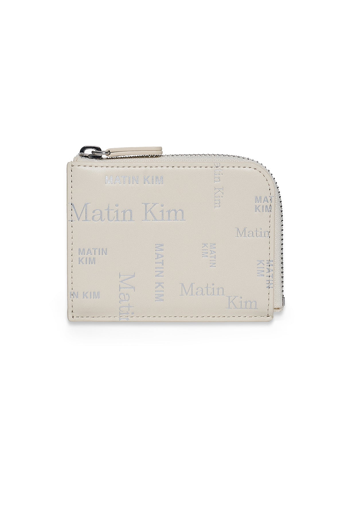 Ví Thời Trang Unisex Matin Kim Matin All-Over Logo Half Round Zip Wallet - Ivory