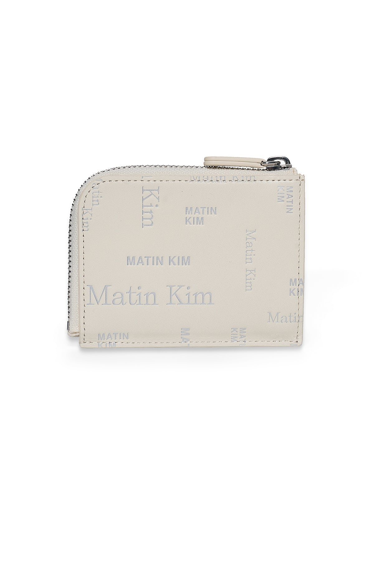 Ví Thời Trang Unisex Matin Kim Matin All-Over Logo Half Round Zip Wallet - Ivory