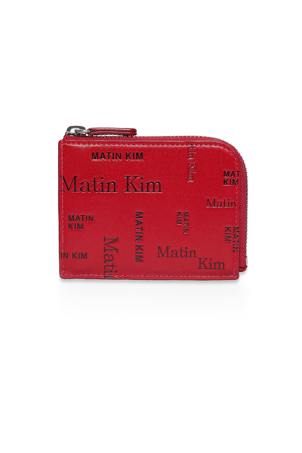 Ví Thời Trang Unisex Matin Kim Matin All-Over Logo Half Round Zip Wallet - Red