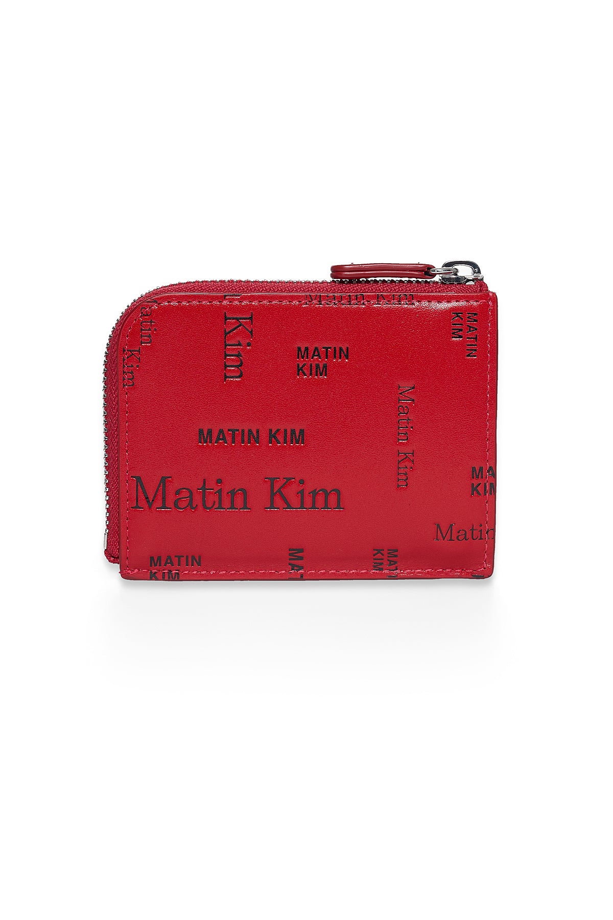 Ví Thời Trang Unisex Matin Kim Matin All-Over Logo Half Round Zip Wallet - Red
